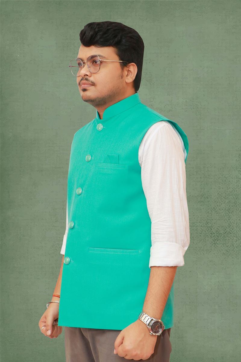 Bihar Khadi. Bihar Khadi Matka Slik Khadi Bandi in Sky Blue Color