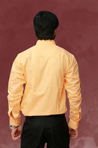 Picture of Solid Yellow Color Regular Fit Men’s Khadi Shirt
