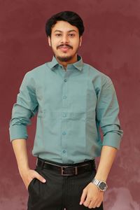 Picture of Solid Mint Green Color Regular Fit Men’s Khadi Shirt