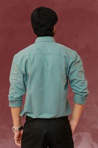 Picture of Solid Mint Green Color Regular Fit Men’s Khadi Shirt