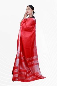 Picture of Bihar Khadi Red Color Cotton Saree