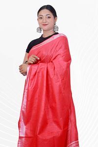 Picture of Bihar Khadi Red Color Cotton Saree