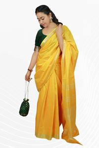 Picture of Bihar Khadi Yellow Color Cotton Saree