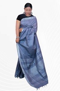 Picture of Bihar Khadi Grey Color Cotton Saree