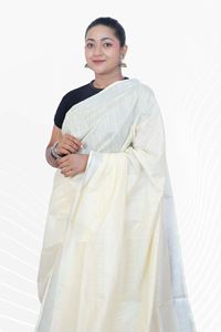 Picture of Bihar Khadi  Cream Color Cotton Saree