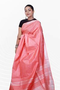Picture of Bihar Khadi  Pink Color Cotton Saree