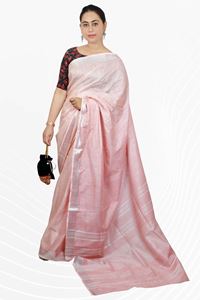 Picture of Bihar Khadi  Peach Color Cotton Saree