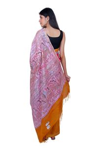 Picture of Pink Color Madhubani Painting Print Saree