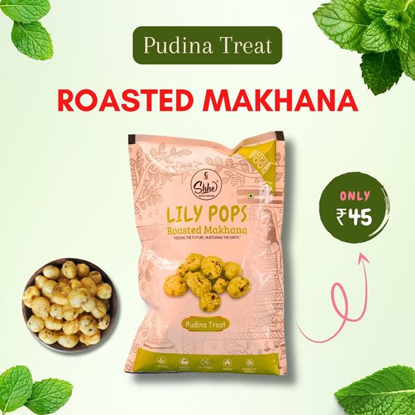Picture of Lily Pops Roasted Makhana in Pudina flavour - 30Gm