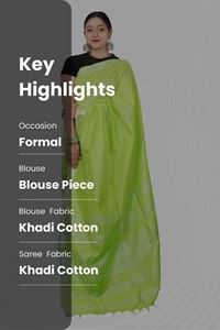 Picture of Bihar Khadi Green Color Cotton Saree