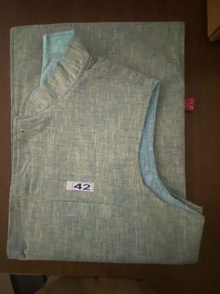 Picture of Pure Khadi Solid Green Nehru Bandi for Men