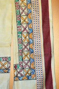 Picture of Handcrafted Bihar Khadi Angwastram with Madhubani Painting – Pure Cotton, Traditional Ethnic Wear