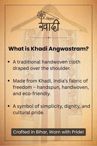 Picture of Handcrafted Bihar Khadi Angwastram with Madhubani Painting – Pure Cotton, Traditional Ethnic Wear