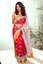 Picture of Red Color Madhubani Painting Print Saree