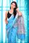 Picture of Sky Blue Color Madhubani Painting Print Saree