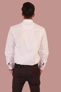 Picture of White Solid Color Pure Khadi Cotton Shirt