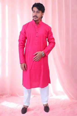 Picture of Pink Khadi Cotton Kurta