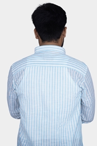 Picture of Men’s Blue Checked Bihar Khadi Cotton Shirt