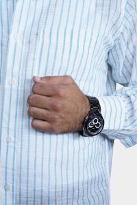 Picture of Men’s Blue Checked Bihar Khadi Cotton Shirt