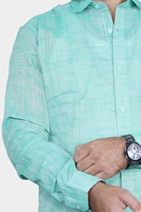 Picture of Men’s Mint Textured Bihar Khadi Cotton Shirt