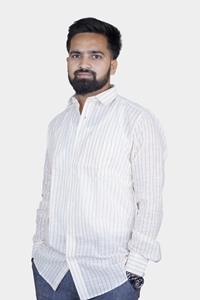 Picture of Men’s White Brown Checked Bihar Khadi Cotton Shirt