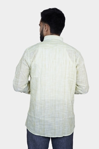 Picture of Men’s White Green Checked Bihar Khadi Cotton Shirt