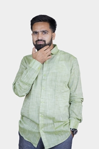 Picture of Men’s Green Textured Bihar Khadi Cotton Shirt