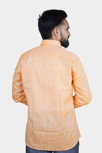Picture of Men’s Orange Textured Bihar Khadi Cotton Shirt