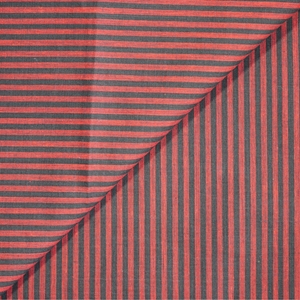 Picture of Cotton Striped Shirting Fabric Khadi Black & Red ; Width - 44 Inches Length: 2.5 meter