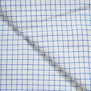 Picture of Cotton Fine Check Shirting Fabric Khadi White & Blue ; Width - 44 Inches Length: Half meter