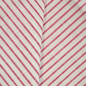 Picture of Slub Cotton Striped Shirting Fabric Khadi White & Red ; Width - 44 Inches Length: 2.5 meter