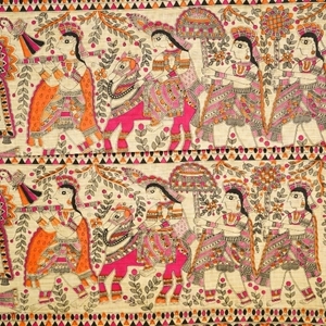 Picture of Unstitched Women’s 3-Piece Madhubani Digital Print Salwar Suit