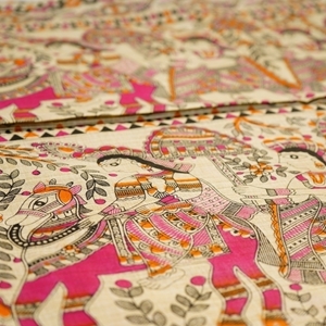 Picture of Unstitched Women’s 3-Piece Madhubani Digital Print Salwar Suit