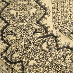 Picture of Unstitched Women’s 3-Piece Madhubani Digital Print Salwar Suit