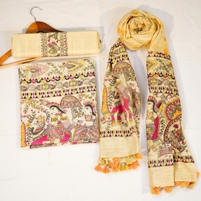 Picture of Unstitched Women’s 3-Piece Madhubani Digital Print Salwar Suit