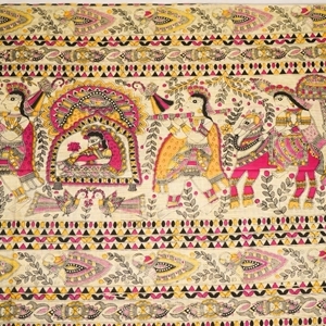 Picture of Unstitched Women’s 3-Piece Madhubani Digital Print Salwar Suit