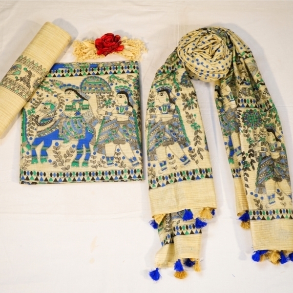 Picture of Unstitched Women’s 3-Piece Madhubani Digital Print Salwar Suit