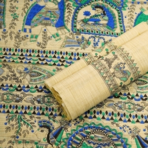 Picture of Unstitched Women’s 3-Piece Madhubani Digital Print Salwar Suit