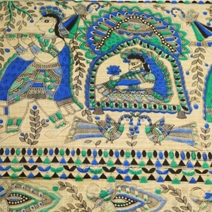 Picture of Unstitched Women’s 3-Piece Madhubani Digital Print Salwar Suit