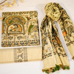 Picture of Unstitched Women’s 3-Piece Madhubani Digital Print Salwar Suit