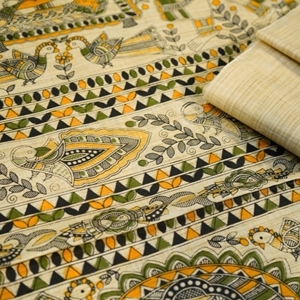 Picture of Unstitched Women’s 3-Piece Madhubani Digital Print Salwar Suit