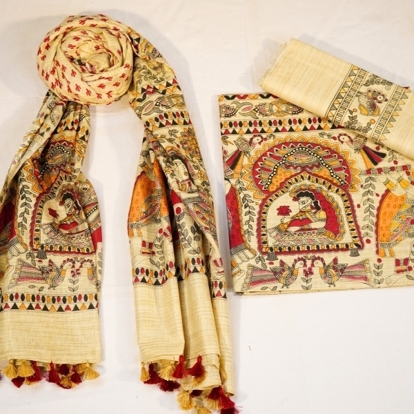 Picture of Unstitched Women’s 3-Piece Madhubani Digital Print Salwar Suit