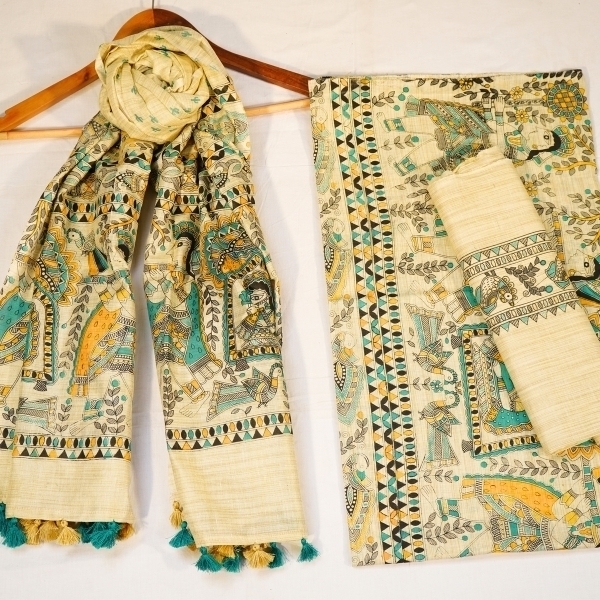 Picture of Unstitched Women’s 3-Piece Madhubani Digital Print Salwar Suit