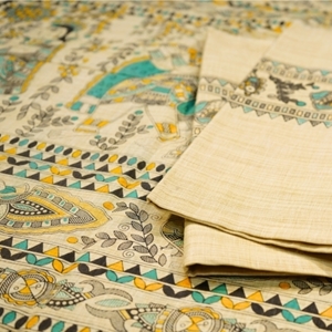 Picture of Unstitched Women’s 3-Piece Madhubani Digital Print Salwar Suit