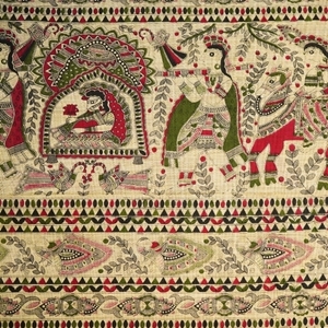 Picture of Unstitched Women’s 3-Piece Madhubani Digital Print Salwar Suit