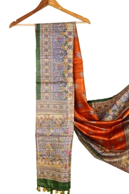 Picture of Tussar Silk Digital Print Dupatta