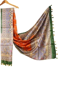 Picture of Tussar Silk Digital Print Dupatta