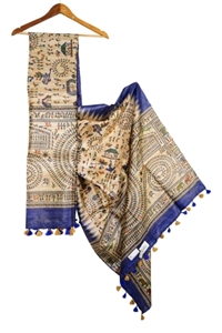 Picture of Tussar Silk Digital Print Dupatta