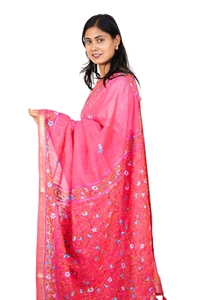 Picture of Raw Silk Kantha Saree