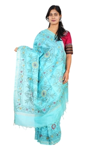 Picture of Raw Silk Kantha Saree